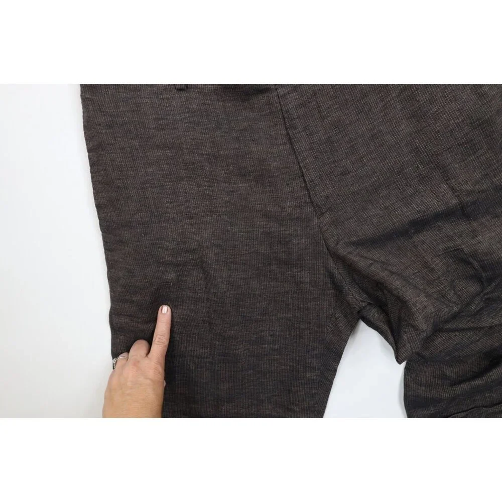Vintage Y2K Banana Republic Mens 34x34 Faded Linen Pinstriped Wide Leg Pants